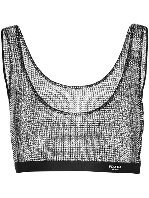 prada glitter crop top|Prada Glitter Crop Tops for Women .